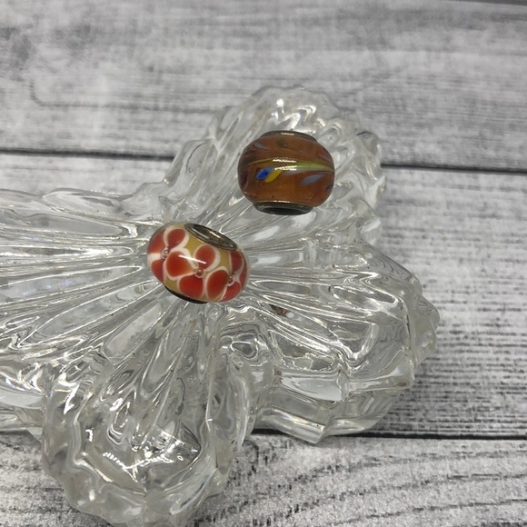 Jewelry - STERLING silver 925 art glass slider charms